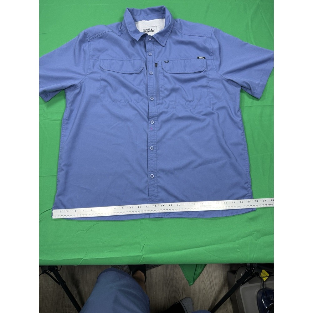 Eddie Bauer Short Sleeve Button Up Performance Vented Fishing Shirt Men's XL - Picture 6 of 12
